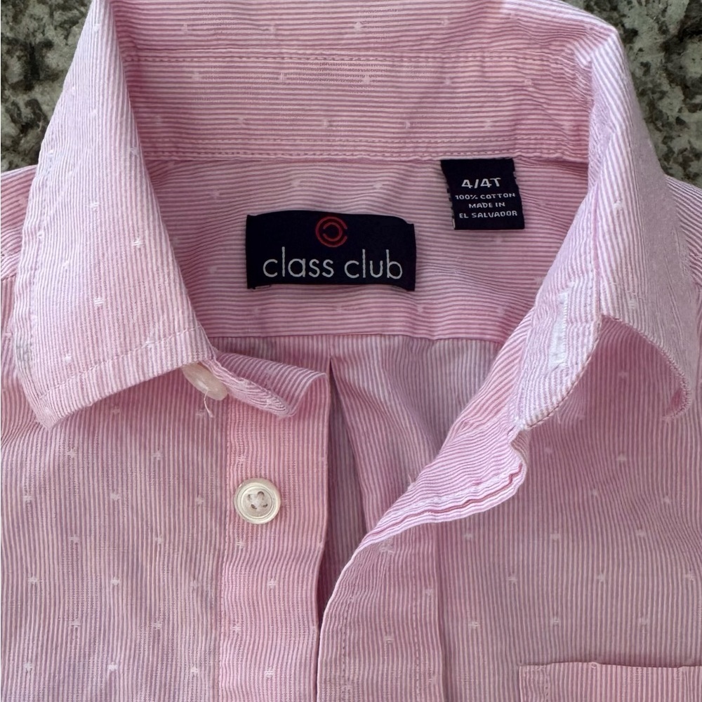 Class Club pink and White Button Down Shirt - Picture 2 of 7